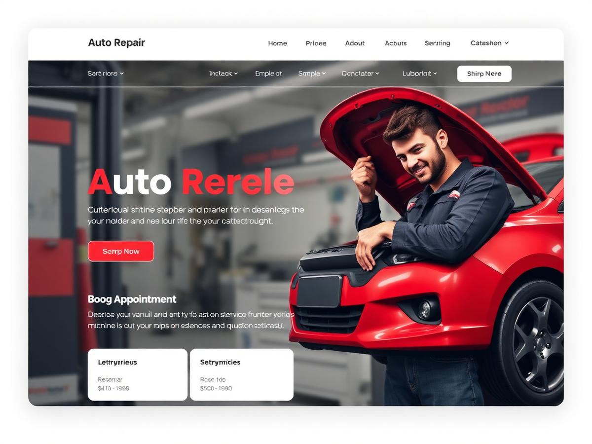 Auto repair shop website preview